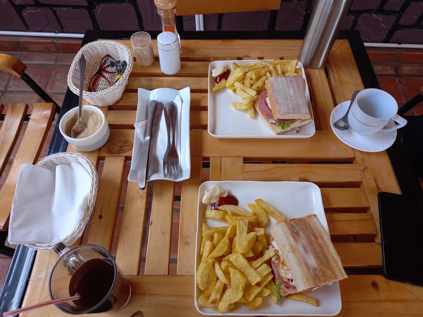 Sandwiches and fries served at Qahwa House